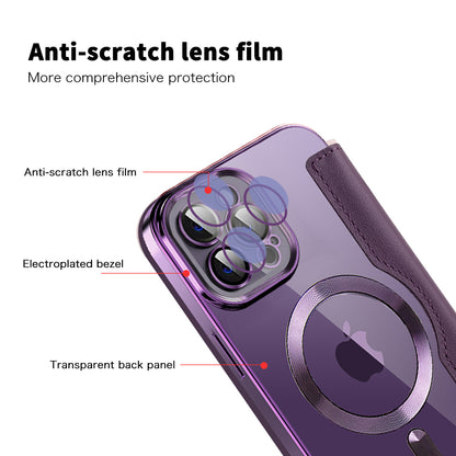 Coque MagSafe pour Apple iPhone 12 Pro Max, Techsuit, SmartMag Book, Violet