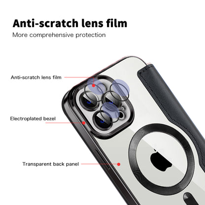 Coque MagSafe pour Apple iPhone 12 Pro Max, Techsuit, SmartMag Book, Noire