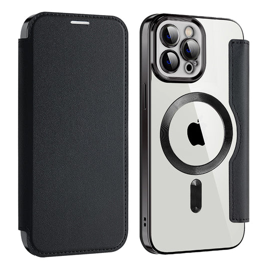 Coque MagSafe pour Apple iPhone 12 Pro Max, Techsuit, SmartMag Book, Noire