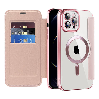 Coque MagSafe pour Apple iPhone 12 Pro Max, Techsuit, SmartMag Book, Rose