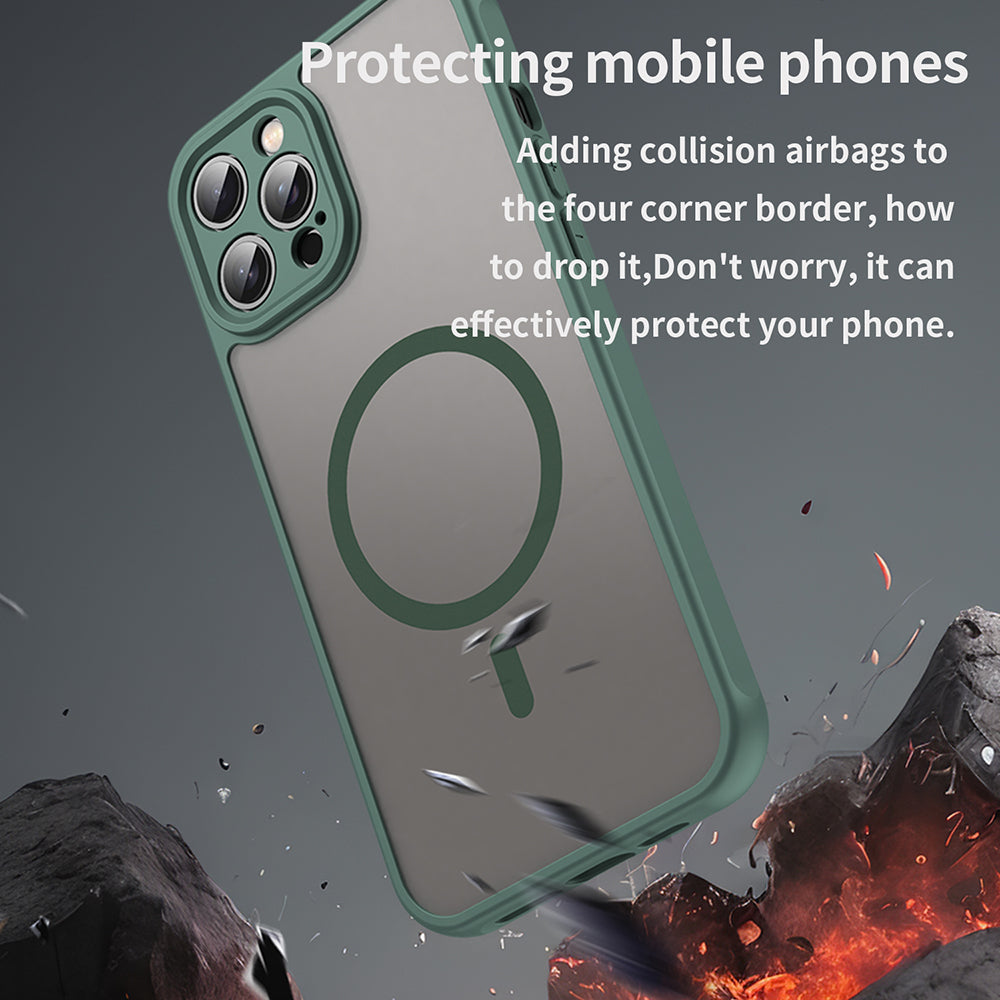 Coque MagSafe pour Apple iPhone 12 Pro, Techsuit, HaloFrost II, Vert