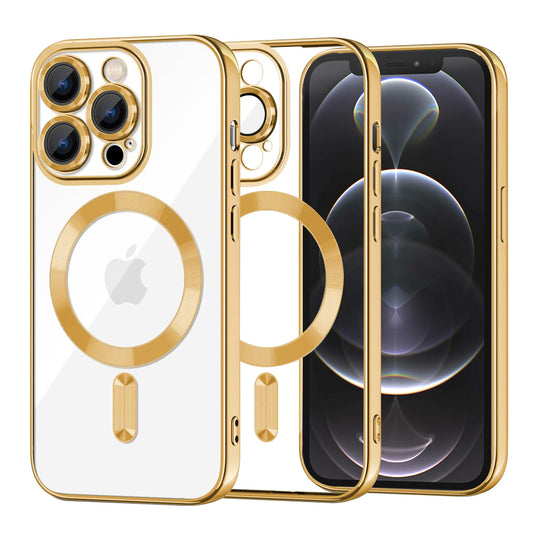 Coque MagSafe pour Apple iPhone 12 Pro, Techsuit, Luxury Crystal, Dorée