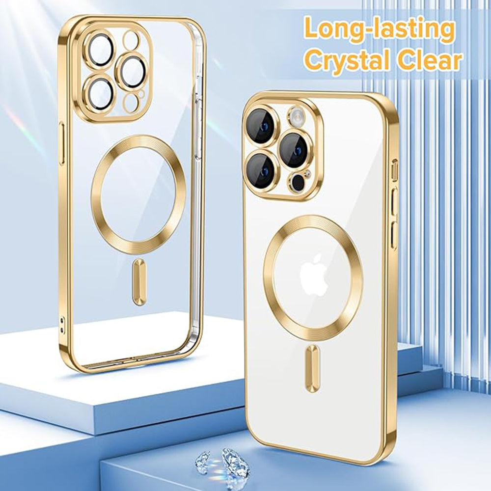 Coque MagSafe pour Apple iPhone 12 Pro, Techsuit, Luxury Crystal, Dorée