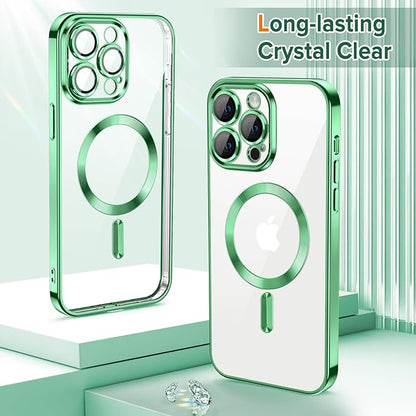 MagSafe-Hülle für Apple iPhone 12 Pro, Techsuit, Luxury Crystal, Hellgrün