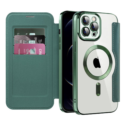 Coque MagSafe pour Apple iPhone 12 Pro, Techsuit, SmartMag Book, Vert