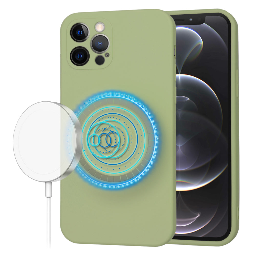 Coque MagSafe pour Apple iPhone 12 Pro, Techsuit, SoftFlex, Matcha