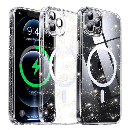 Coque MagSafe pour Apple iPhone 12 Pro, Techsuit, SparkleSkin, Transparente