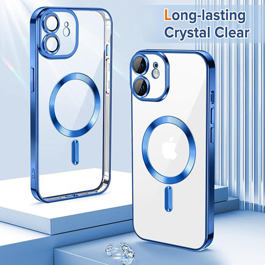 MagSafe-Hülle für Apple iPhone 12, Techsuit, Luxury Crystal, Dunkelblau