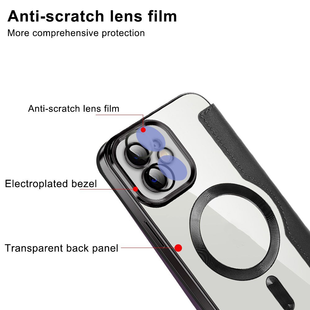 Coque MagSafe pour Apple iPhone 12, Techsuit, SmartMag Book, Bleu