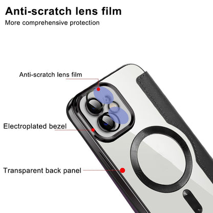 Coque MagSafe pour Apple iPhone 12, Techsuit, SmartMag Book, Bleu