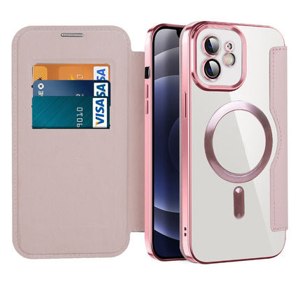 Coque MagSafe pour Apple iPhone 12, Techsuit, SmartMag Book, Rose
