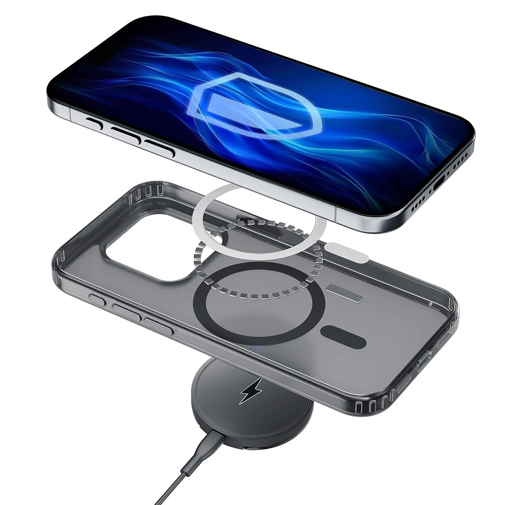 MagSafe-Hülle für Apple iPhone 13 Pro Max, 3MK, Frosty MagCase, Schwarz Satinierte