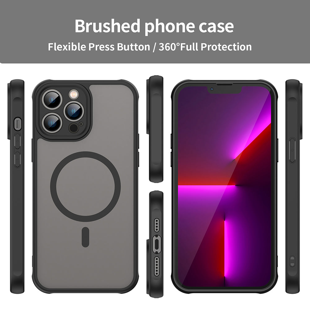 MagSafe-Hülle für Apple iPhone 13 Pro Max, Techsuit, HaloFrost II, Schwarz