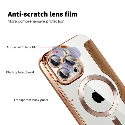 MagSafe Case for Apple iPhone 13 Pro Max, Techsuit, SmartMag Book, Brown