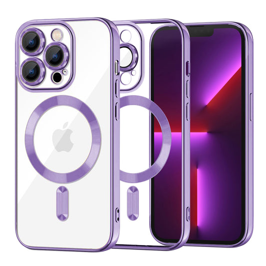 Coque MagSafe pour Apple iPhone 13 Pro, Techsuit, Luxury Crystal, Violet Clair