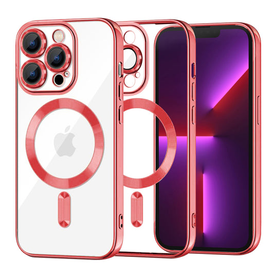 MagSafe-Hülle für Apple iPhone 13 Pro, Techsuit, Luxury Crystal, Rot