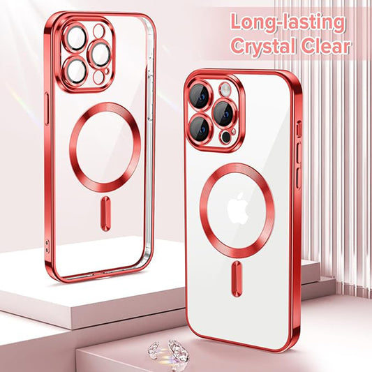 MagSafe-Hülle für Apple iPhone 13 Pro, Techsuit, Luxury Crystal, Rot