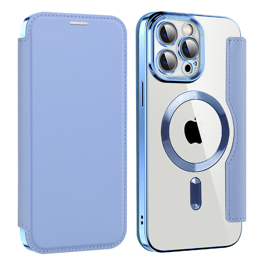 MagSafe Case for Apple iPhone 13 Pro, Techsuit, SmartMag Book, Blue