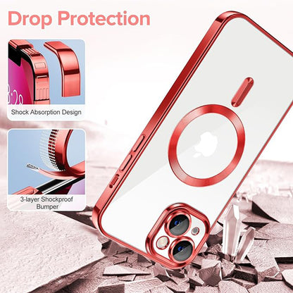 MagSafe-Hülle für Apple iPhone 13, Techsuit, Luxury Crystal, Rot