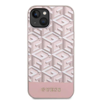 Coque MagSafe pour Apple iPhone 14, Guess, GCube Stripes, Rose