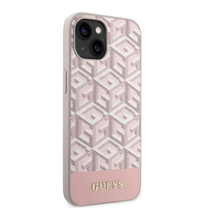 Coque MagSafe pour Apple iPhone 14, Guess, GCube Stripes, Rose