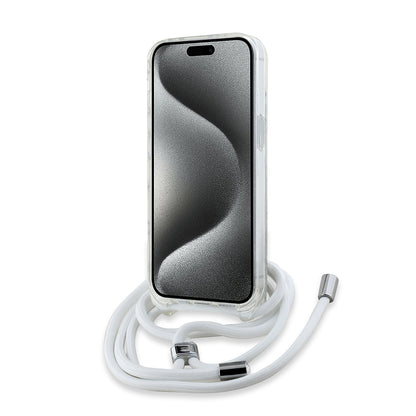 MagSafe Hülle für Apple iPhone 14, Karl Lagerfeld, IML Crossbody Choupette's Head mit Trageriemen, Transparent