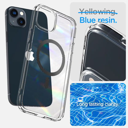 Coque MagSafe pour Apple iPhone 14 Plus, Spigen, Ultra Hybrid Carbon, Transparente