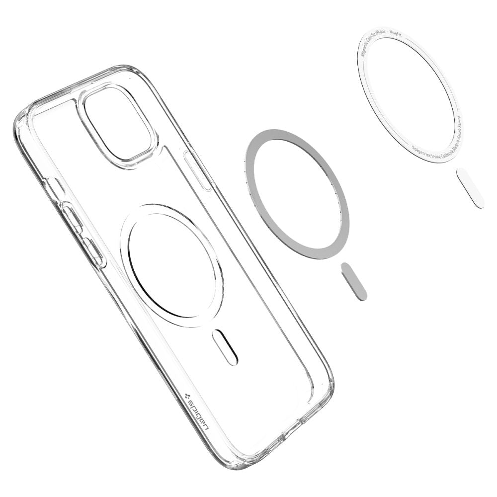 Coque MagSafe pour Apple iPhone 14 Plus, Spigen, Ultra Hybrid Carbon, Transparente