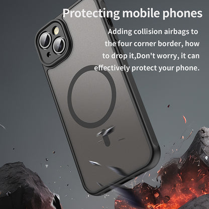 MagSafe-Hülle für Apple iPhone 14 Plus, Techsuit, HaloFrost II, Schwarz