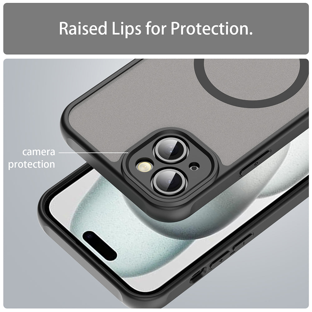 MagSafe-Hülle für Apple iPhone 14 Plus, Techsuit, HaloFrost II, Schwarz