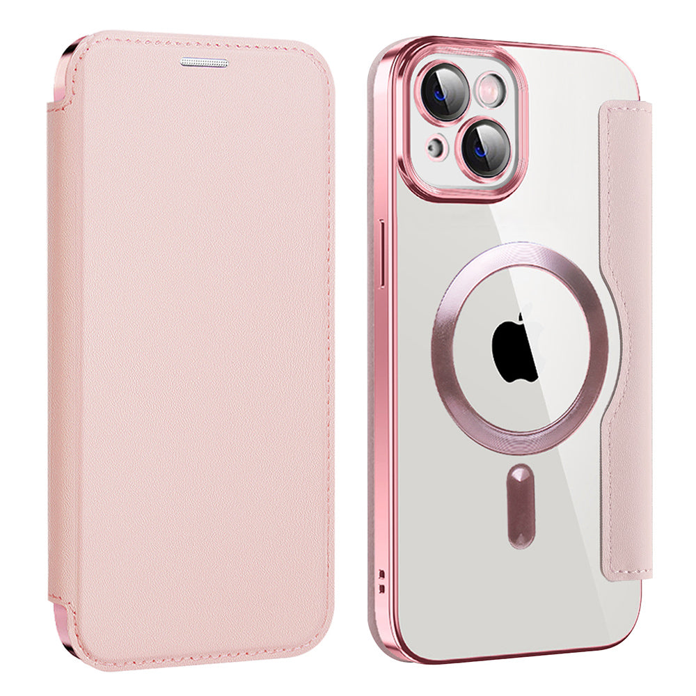 MagSafe Case for Apple iPhone 14 Plus, Techsuit, SmartMag Book, Pink