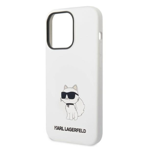 Housse MagSafe pour Apple iPhone 14 Pro, Karl Lagerfeld, Silicone Choupette, Blanche