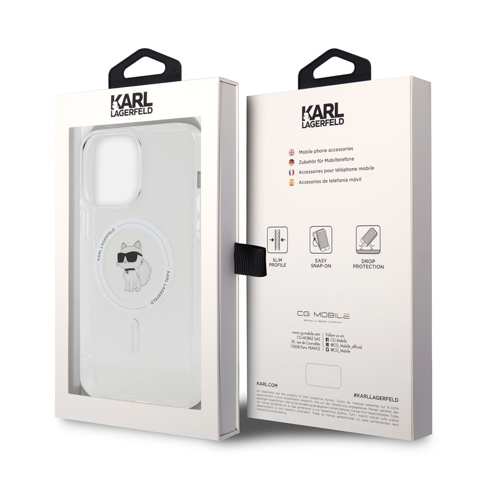 MagSafe Case for Apple iPhone 14 Pro Max, Karl Lagerfeld, IML Choupette, Transparent