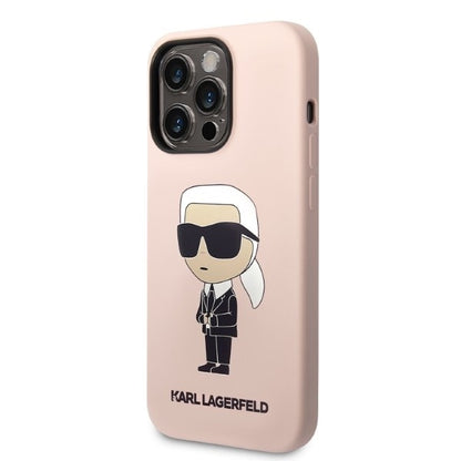 MagSafe Case for Apple iPhone 14 Pro Max, Karl Lagerfeld, Ikonik Karl Silicone, Pink