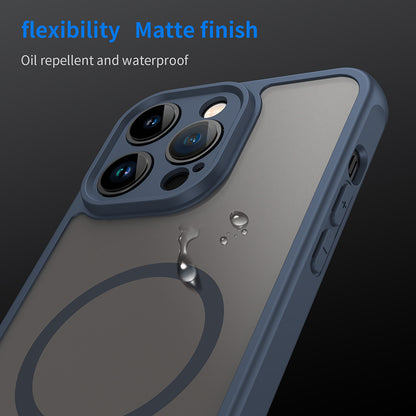 Coque MagSafe pour Apple iPhone 14 Pro Max, Techsuit, HaloFrost II, Bleu marine