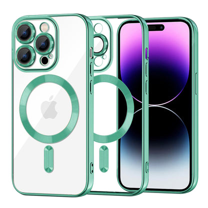 Coque MagSafe pour Apple iPhone 14 Pro Max, Techsuit, Luxury Crystal, Vert Clair