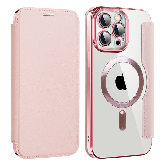 MagSafe Case for Apple iPhone 14 Pro Max, Techsuit, SmartMag Book, Pink