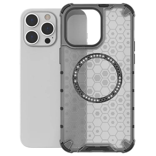 Coque MagSafe pour Apple iPhone 14 Pro, Techsuit, HoneyComb Shield, Blanche