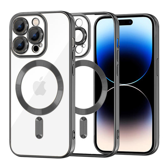 MagSafe-Hülle für Apple iPhone 14 Pro, Techsuit, Luxury Crystal, Schwarz