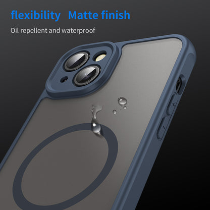 MagSafe Case for Apple iPhone 14, Techsuit, HaloFrost II, Navy Blue