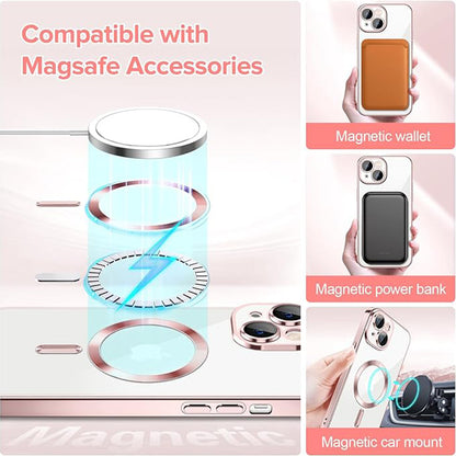 Coque MagSafe pour Apple iPhone 14, Techsuit, Luxury Crystal, Rose