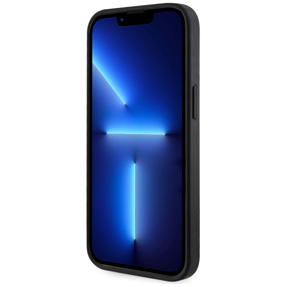 MagSafe Case for Apple iPhone 15, Guess, Cardslot 4G Stripes, Black