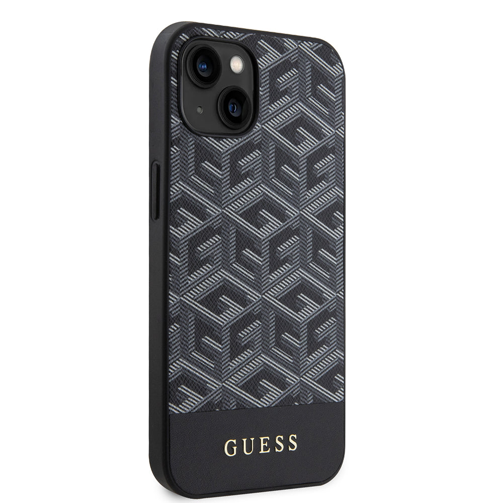 Coque MagSafe pour Apple iPhone 15, Guess, GCube Stripes, Noire