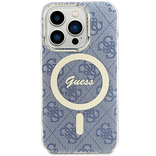 Coque MagSafe pour Apple iPhone 15, Guess, IML 4G, Bleue