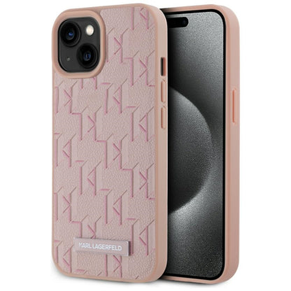 MagSafe Case for Apple iPhone 15, Karl Lagerfeld, Hot Stamp, Pink