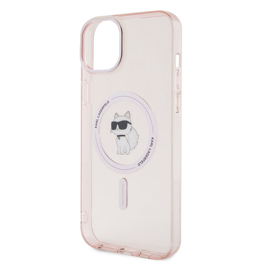 MagSafe Case for Apple iPhone 15 Plus / 14 Plus, Karl Lagerfeld, IML Choupette, Pink