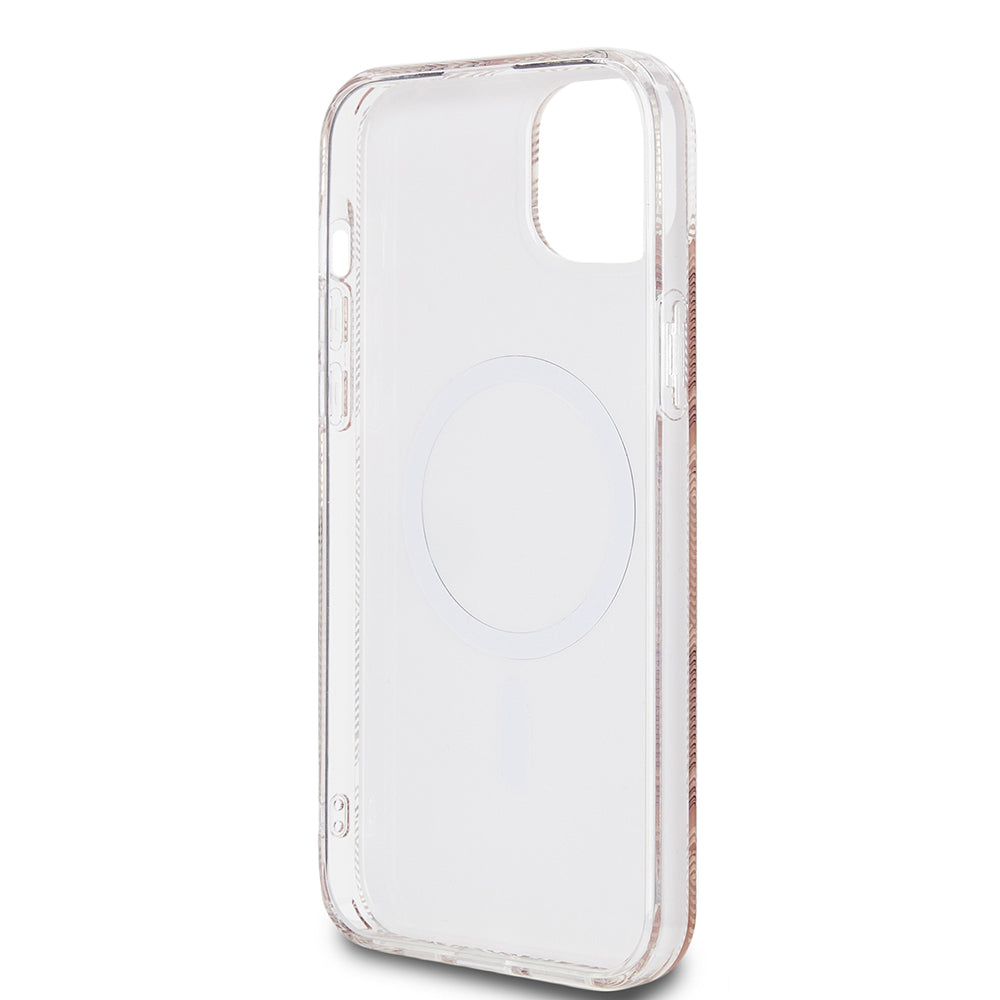 MagSafe Hülle für Apple iPhone 15 Plus, Guess, IML Gcube, Braun