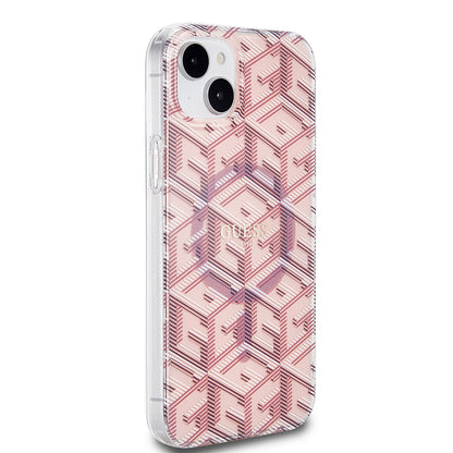 Coque MagSafe pour Apple iPhone 15 Plus, Guess, IML Gcube, Rose