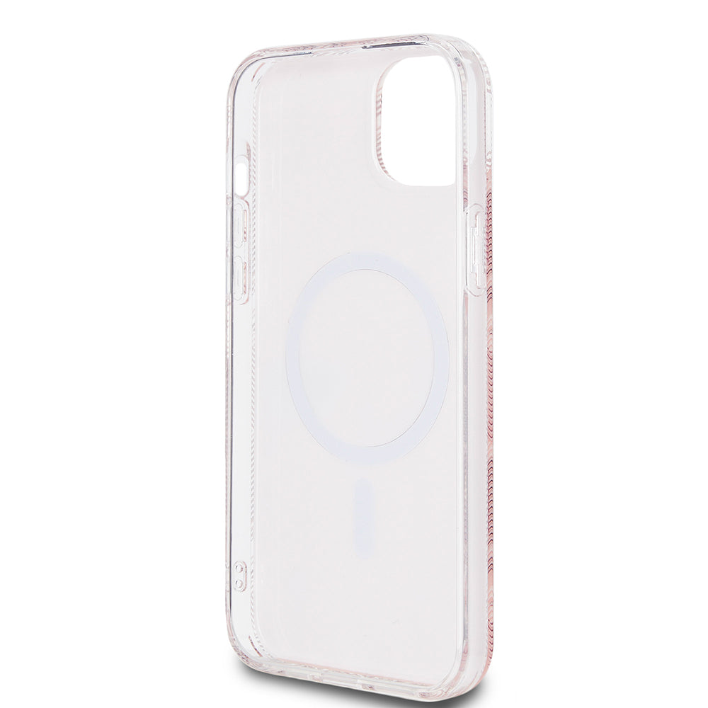 Coque MagSafe pour Apple iPhone 15 Plus, Guess, IML Gcube, Rose