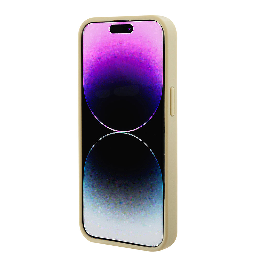 MagSafe Hülle für Apple iPhone 15 Plus, Guess, Saffiano, Gold